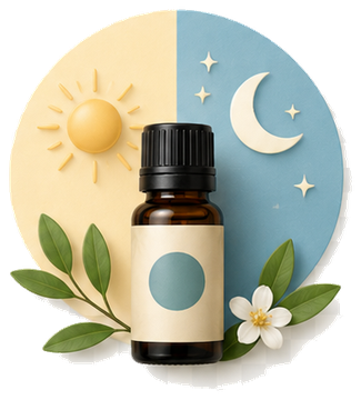 Zova daily ritual icon with essential oil and botanical elements